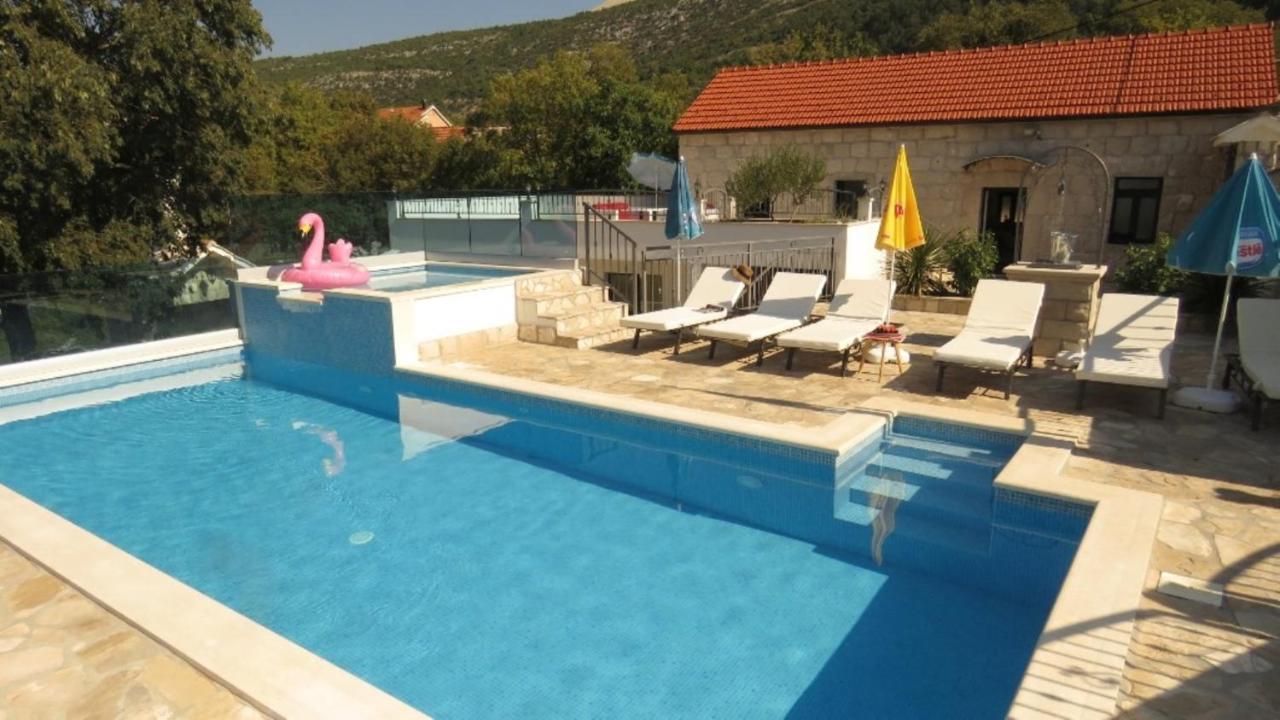 Donje RascaneDvori Stipanovi With Heated Pool And Jacuzzi别墅 外观 照片